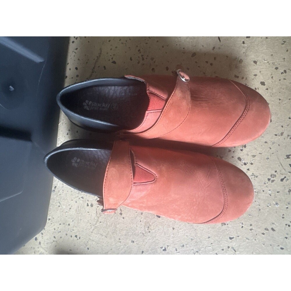Rocky 4Eursole Sz 40 /10 Nurse Clogs Brick Red Nubuck RKYH042 - Picture 5 of 11